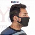 OkaeYa - Y66 Anti Pollution White Carbon Activated Cotton Half Face Adjustable Particulate Mask for Sun, Dust & Allergy Protection Foldable Face Mask - Black